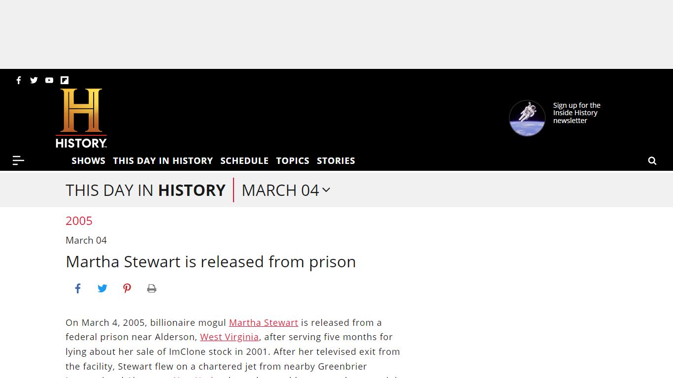 Martha Stewart is released from prison - HISTORY